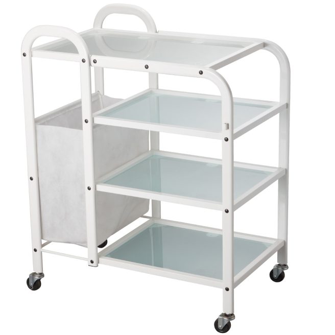 Beauty Trolley (tempered glass) with textile bag