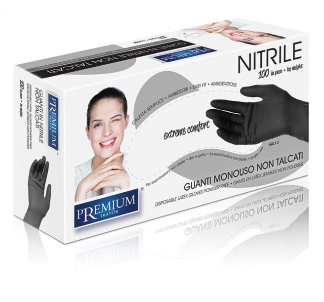 Black nitril gloves S - 100pcs (powder free)