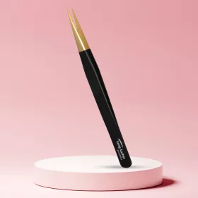Long Lashes lash tweezers straight - black, 13cm