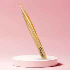 Long Lashes curved lash tweezers - gold, 12cm