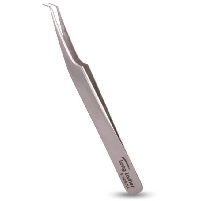 Long Lashes Lash tweezers Short tip - silver, 12cm