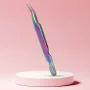 Long Lashes lash tweezers angled - multicolor, 12cm