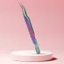 Long Lashes lash tweezers angled - multicolor, 12cm
