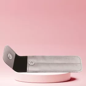 Long Lashes 2 pieces empty leather case - silver