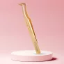 Long Lashes Pro Fiber L- shape Volume tweezer - Gold