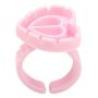 Long Lashes volume glue holder ring - pink, heart shape (10pcs)