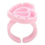 Long Lashes volume glue holder ring - pink, heart shape (10pcs)