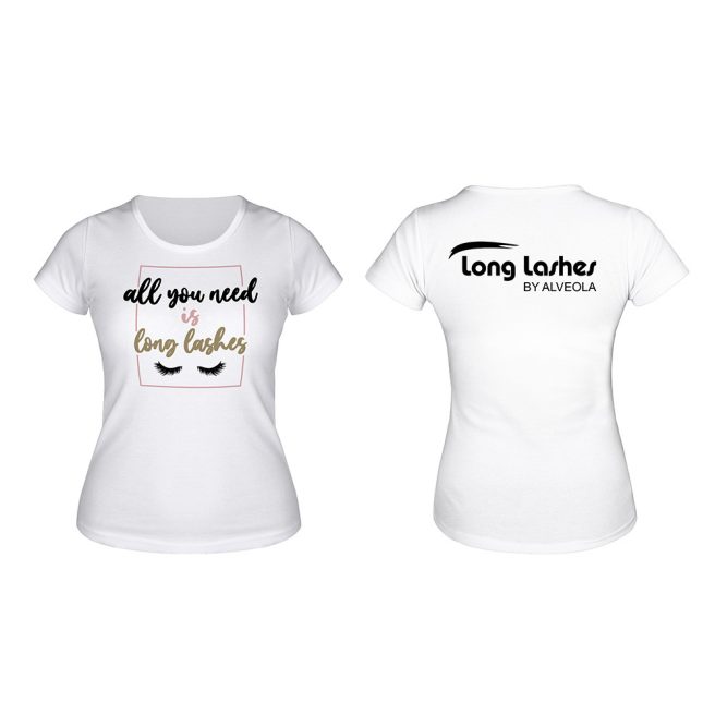 Long Lashes 'All you need'   T-shirt white - L