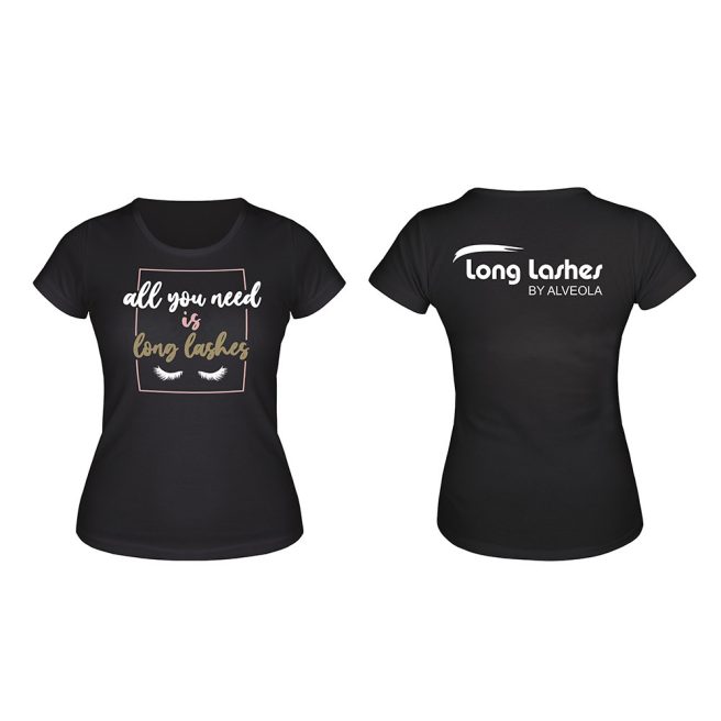 Long Lashes 'All you need'  T-shirt black -  L