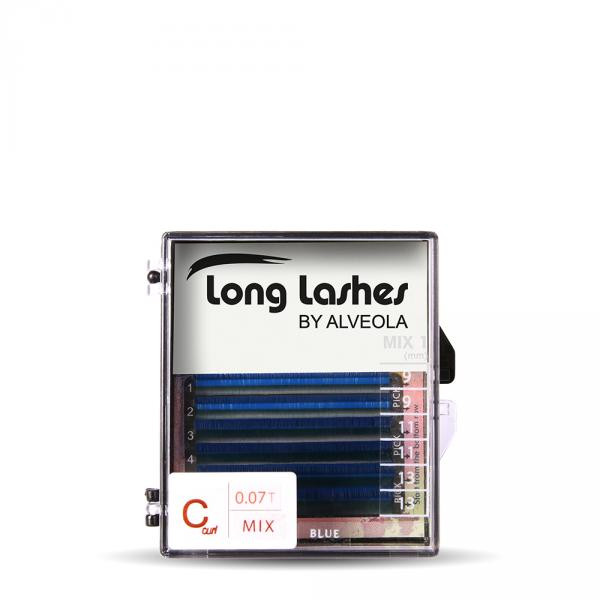 Long Lashes color MIX lashes- BLUE C 0,07-9-9-11-11-13-13mm